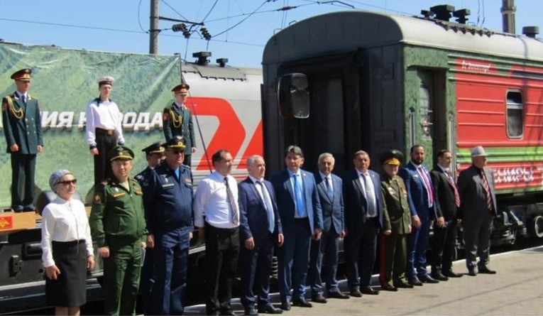 В Ингушетии в торжественной обстановке встретили поезд Победы