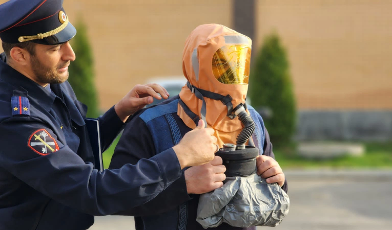 Правоохранители Ингушетии приняли участие в пожарно-тактических учениях